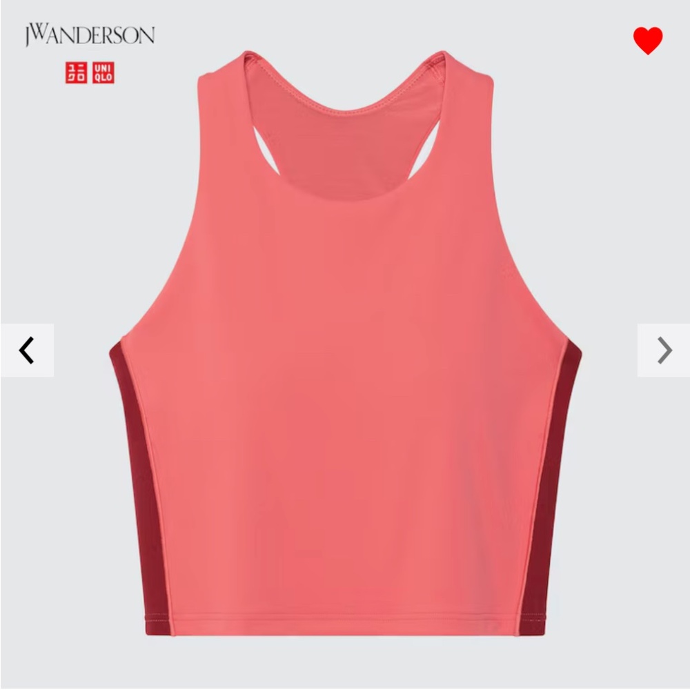 JW Anderson and Uniqlo collab pink and burgundy cropped sleeveless bra top NWT